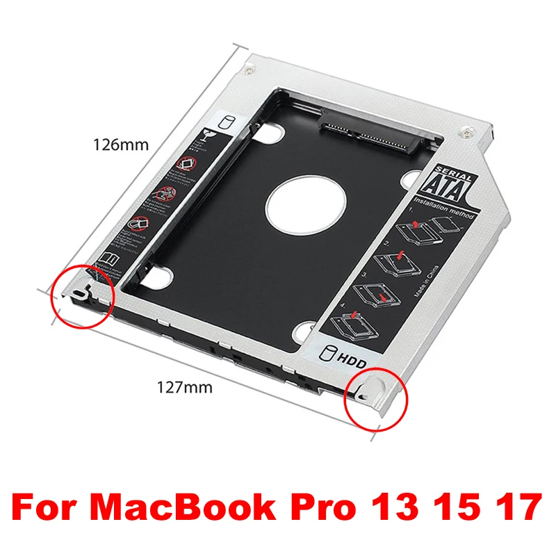 En-Labs 2,5 дюймов SATA 2-й HDD/SSD жесткий диск SATA для SATA caddy лоток для 9,5 мм ноутбука универсальный CD/DVD-ROM Оптический отсек - Цвет: MacBook Pro 13 15 17