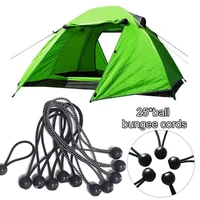 25pcsset heavy duty ball head bungee cord tarp canopy tie down strap black camping hiking tent accessories