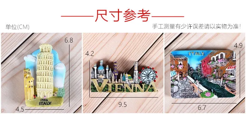 Magnetic refrigerator magnets Italy Switzerland Chile Austria European countries Tourist attractions souvenir Home decoration