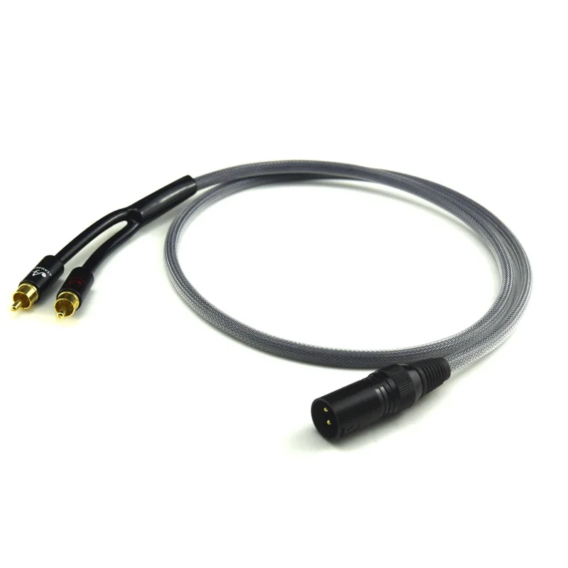 

Hi-Fi 3 pin зарядный кабель с разъемом папа 2RCA Мужской кабель высокая производительность 6N из бескислородной меди, XLR Сделано в Китае к кабелю RCA ...
