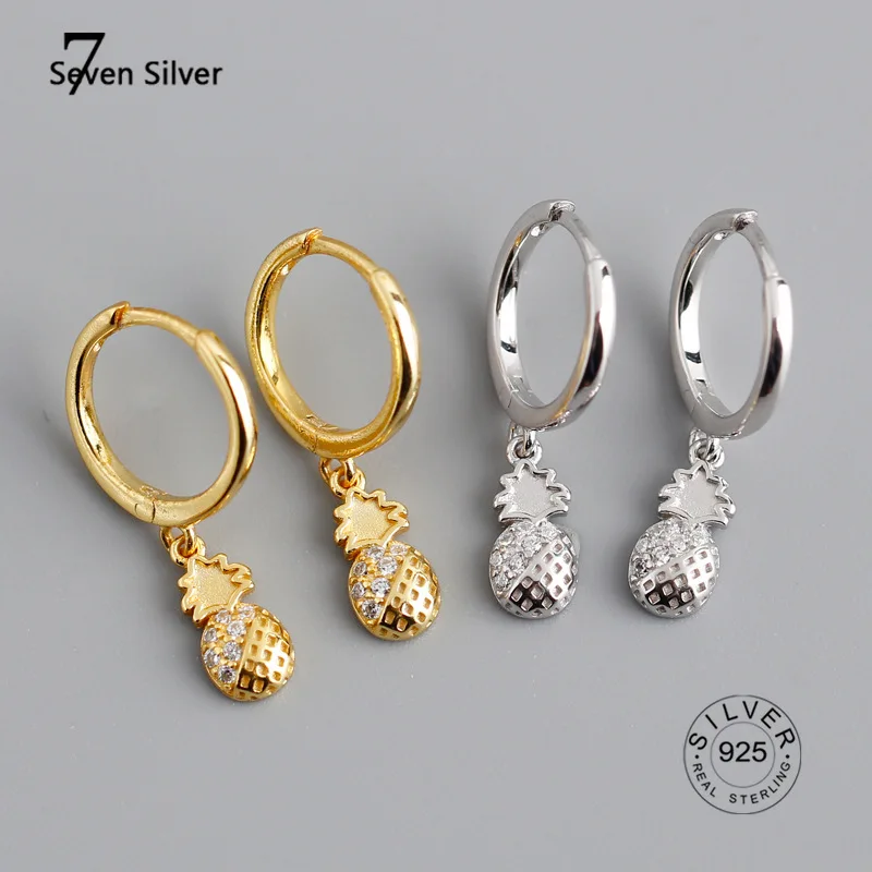 

Серьги-кольца женские из серебра 925 пробы с фруктами, ананасами
