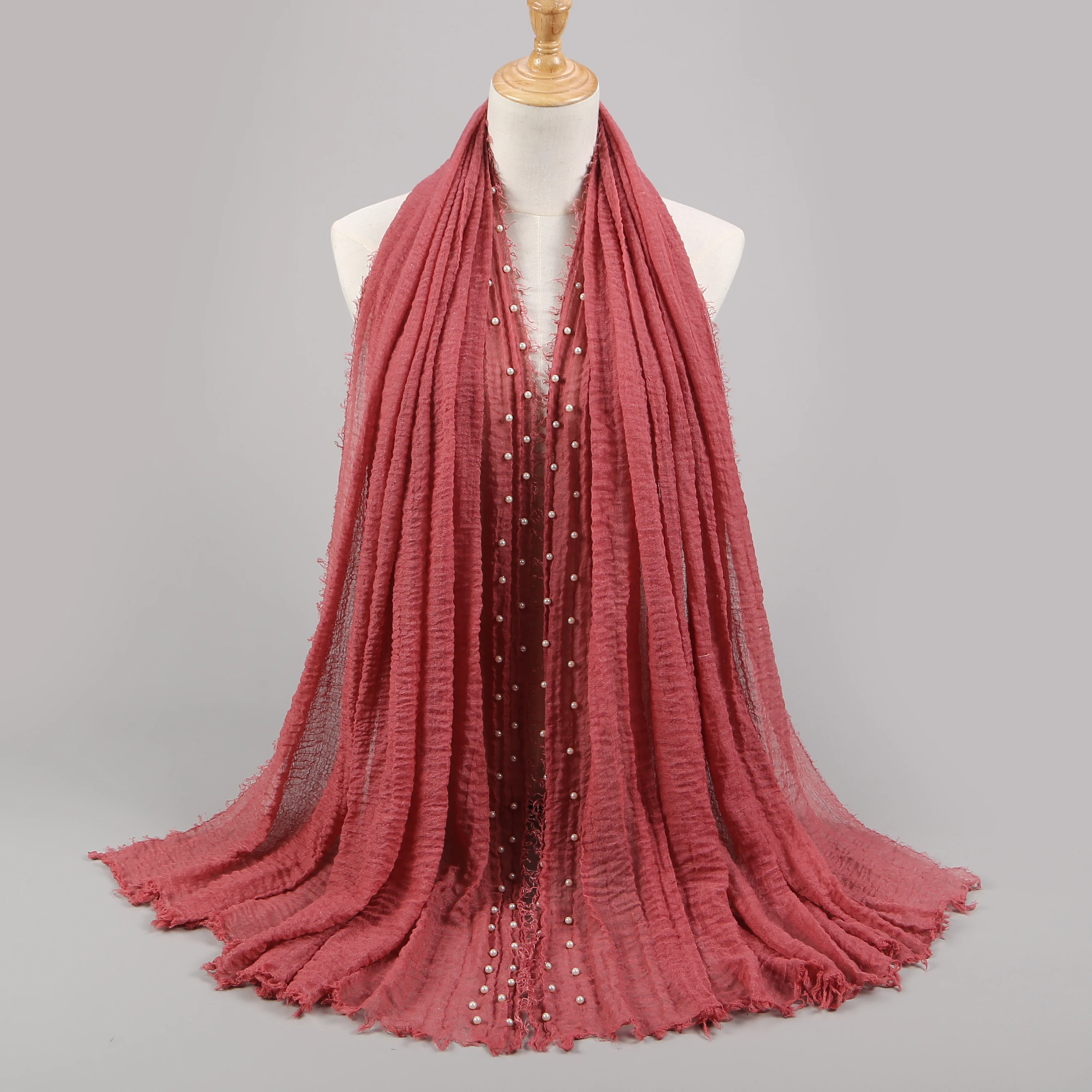 Женский хлопковый хиджаб с бахромой 100x190 см| |