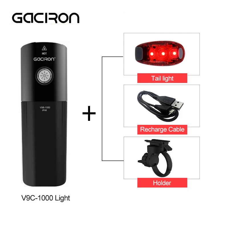V9C-800 GACIRON 400~ 1800 лм велосипедный светильник PRO велосипедный головной светильник с хвостом светильник USB внешний аккумулятор IPX6 светодиодный светильник для горного велосипеда - Цвет: V9C-800