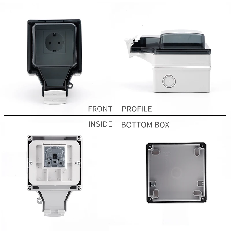 Погодозащищенная розетка европейского стандарта водонепроницаемая наружная