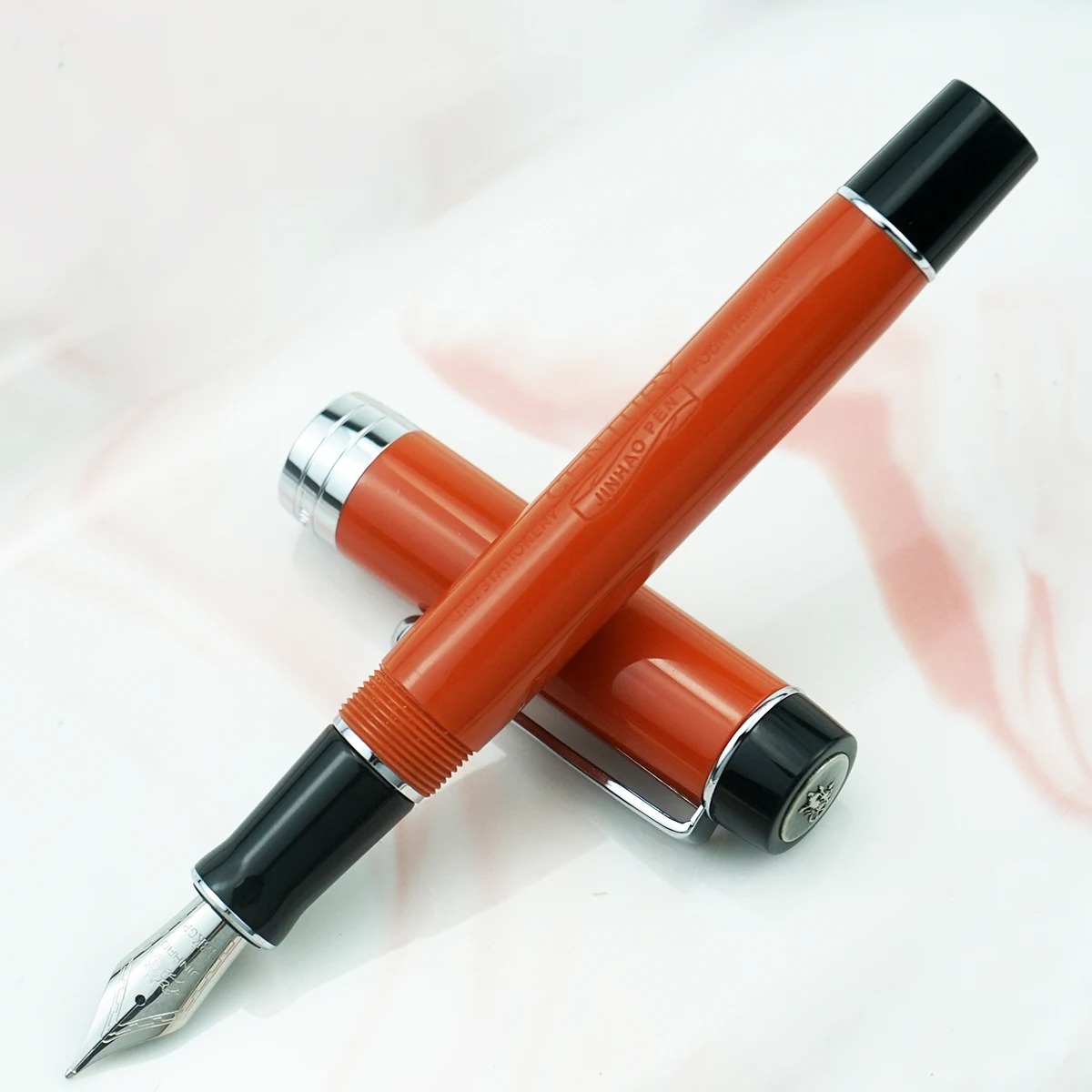 Jinhao 100 Centennial каучуковая перьевая ручка красная с логотипом EF/F/M/изогнутое перо