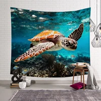 sea turtle tapestry 3d all over printed tapestrying rectangular home decor wall hanging 01