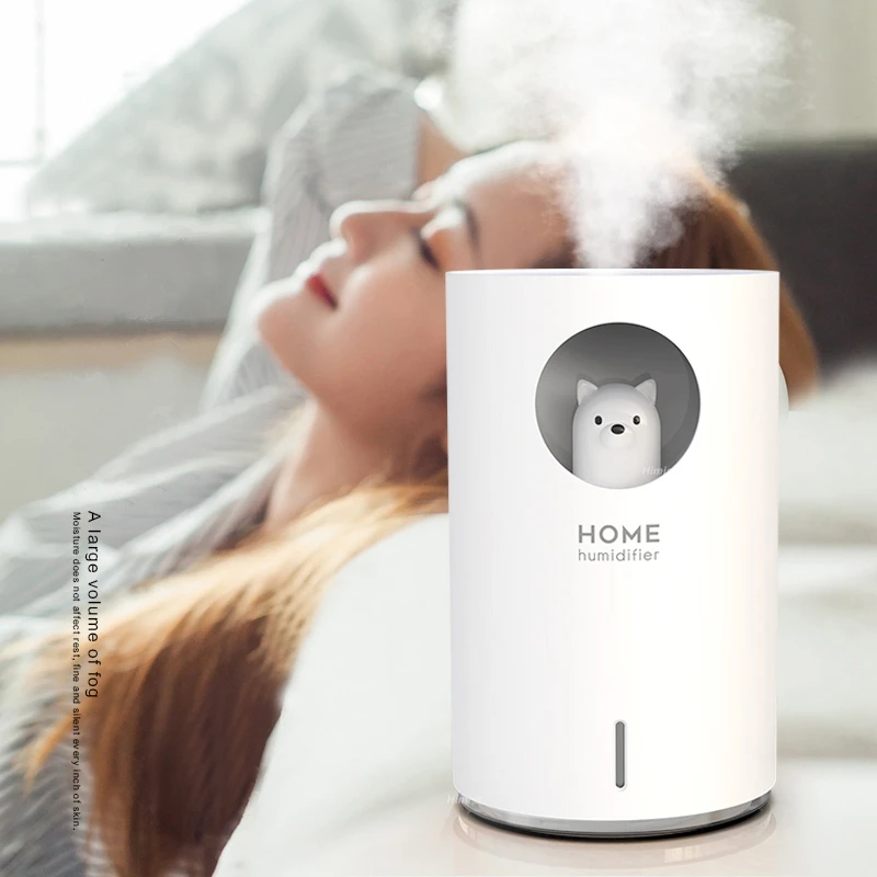 White Bear Домашний увлажнитель 700 мл большой Ёмкость USB воздушный увлажнитель воздуха Арома-диффузор для эфирных масел с Цвет светодиодный светильник очиститель воздуха распылитель, распылитель - Цвет: White Bear