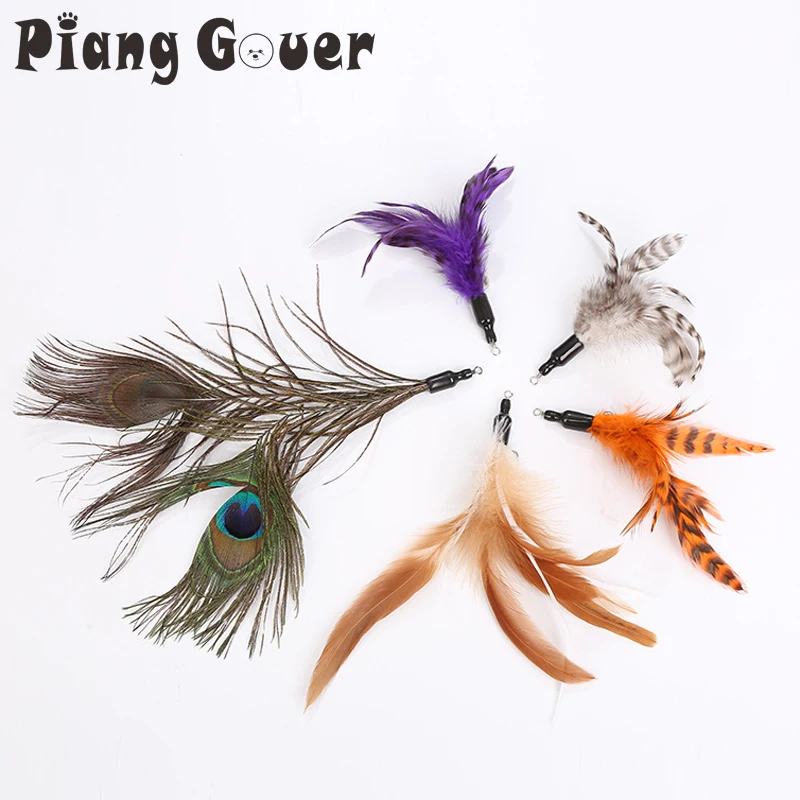 5 шт./компл. перо DIY кошка игрушка перья Котик тизер Замена для домашних животных