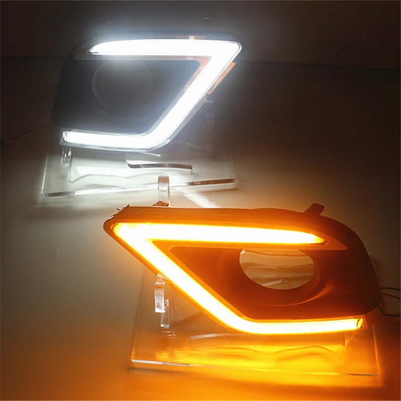 Car Flashing 1Set For Toyota Hilux Revo Vigo 2015 2016 2017 LED DRL Daytime Running Lights Daylight Waterproof Signal Styling | Автомобили