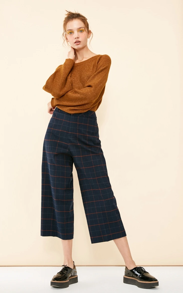 Vero Moda Новые брюки женские поступления повседневные клетчатые широкие укороченные брюки | 31836J528
