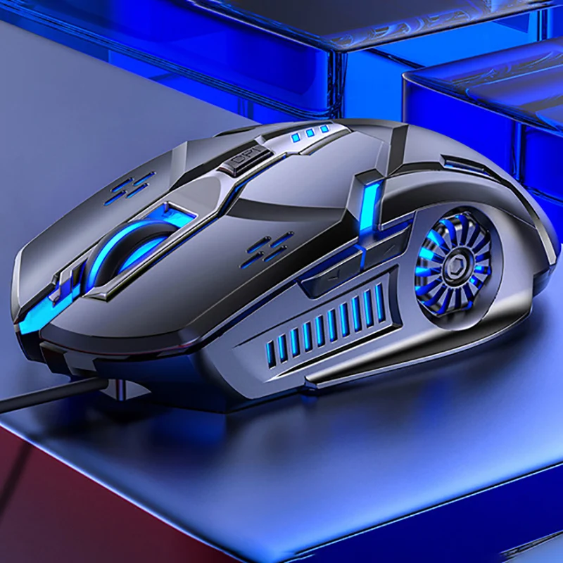 Проводная игровая мышь 6 кнопок 4-скоростная светодиодная оптическая