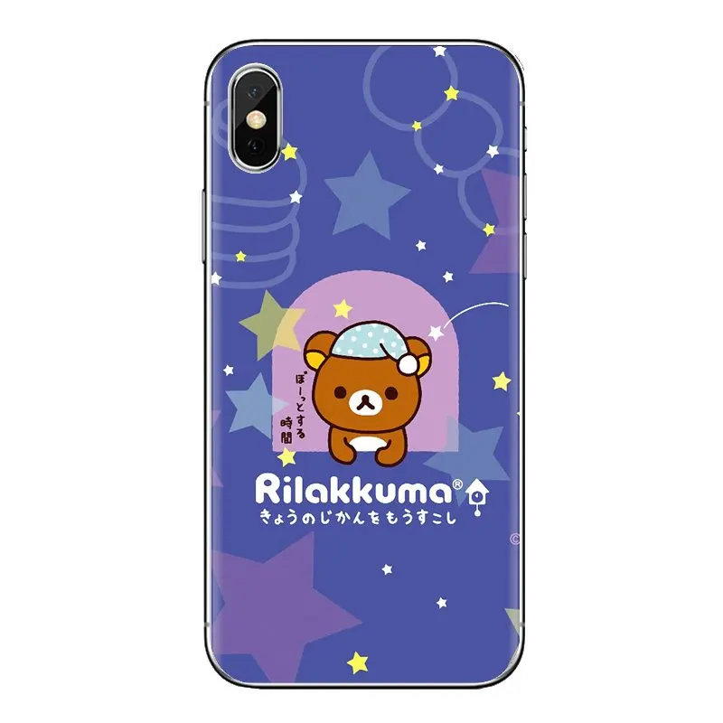 Мягкие прозрачные чехлы-накладки Япония Rilakkuma плюшевый Релакс медведь для Samsung