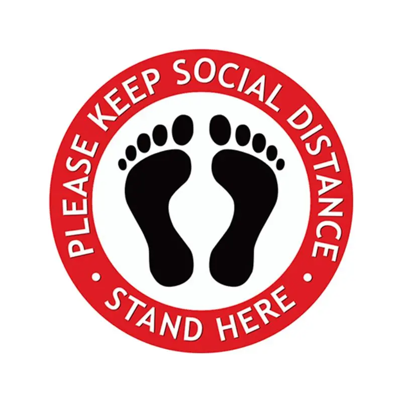 

Round Waiting In Line Sticker Social Distance Keeping Safety Floor Sign Paster