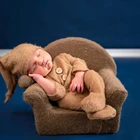 Мохеровый наряд для новорожденных девочек, реквизит для фотографирования новорожденных, шапочка для мальчиков, комбинезон, реквизит для Фотокабины, аксессуары для студии