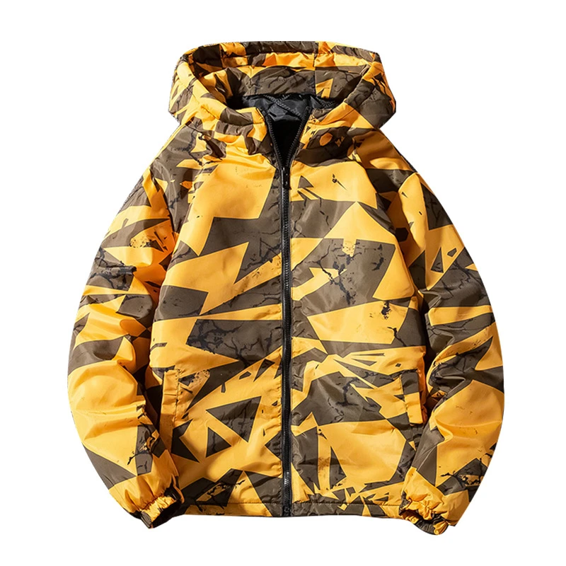 Зимняя Лоскутная камуфляжная теплая хлопковая куртка с капюшоном военная