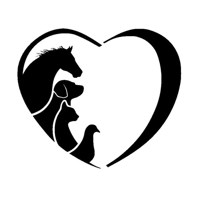 

12.7*10.9CM HORSE CAT DOG VET Animal Lover Vinyl Car Sticker Creative Love Cartoon Window Decorative Decals C6-1342