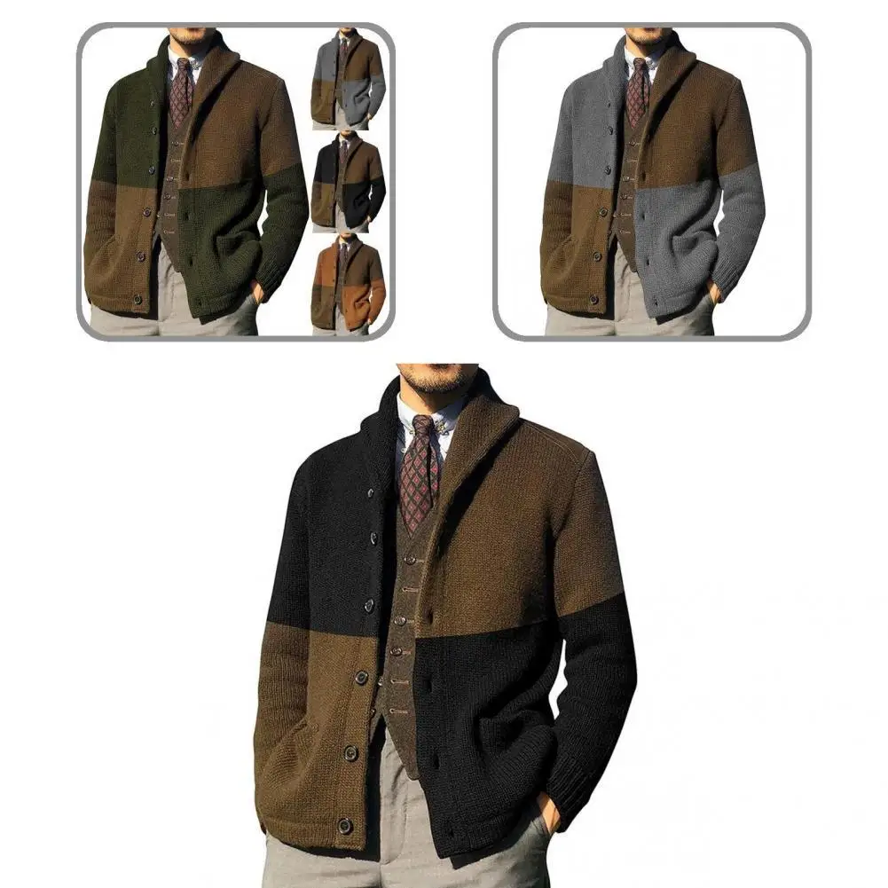 

Turndown Collar Autumn Winter Handsome Buttons Cardigan Sweater for Party
