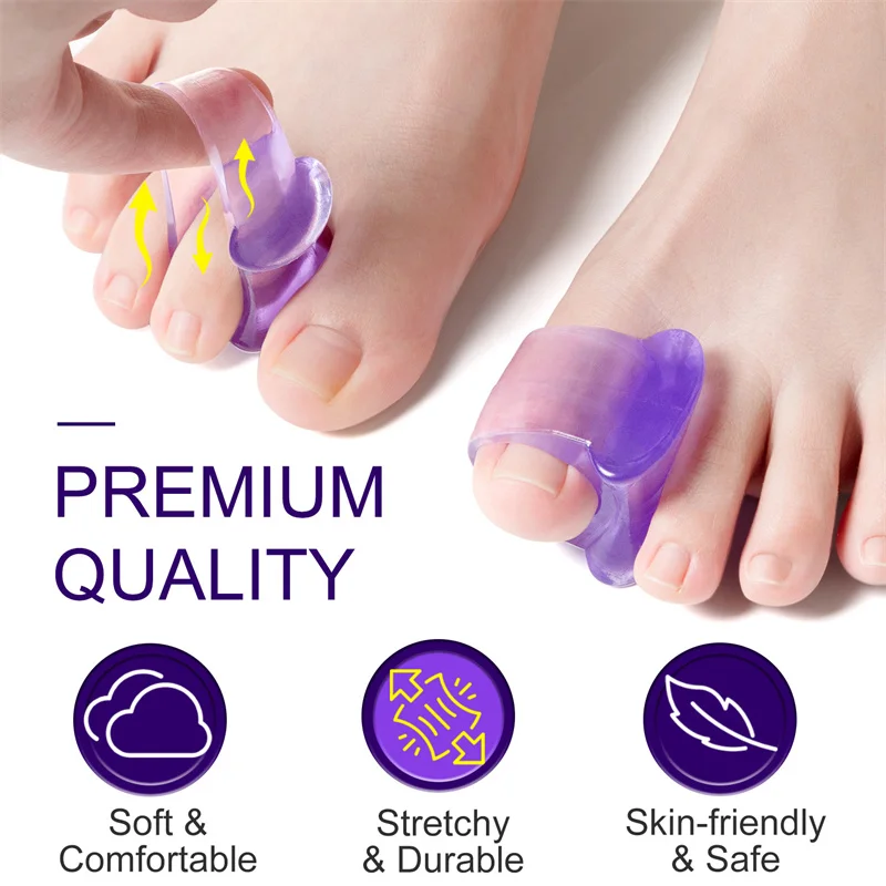 

4pairs Soft Silicone Gel Toe Separator Hallux Valgus Bunion Thumb Corrector