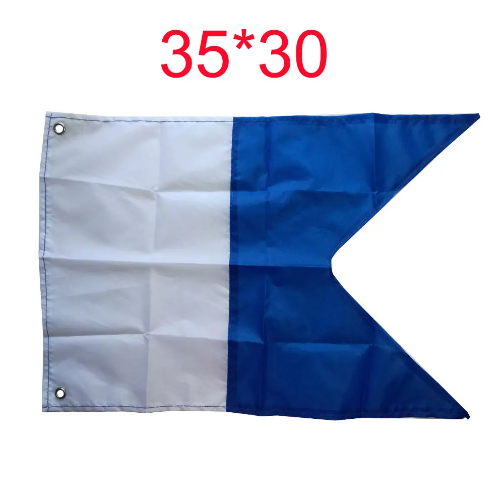 35x30cm Blue Большой Dive флаг лодки международный знак Универсальный Дайвинг лодка плавающий флаг с металлическими Люверсами клубный логотип индивидуальный флаг - Цвет: 35x30cm Blue