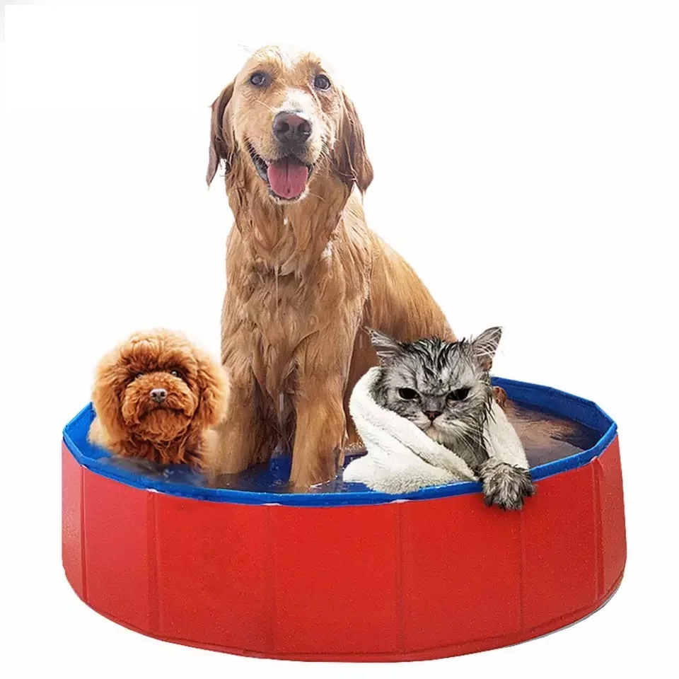 Складная Ванна для больших собак бассейн и кошек ПВХ водонепроницаемая