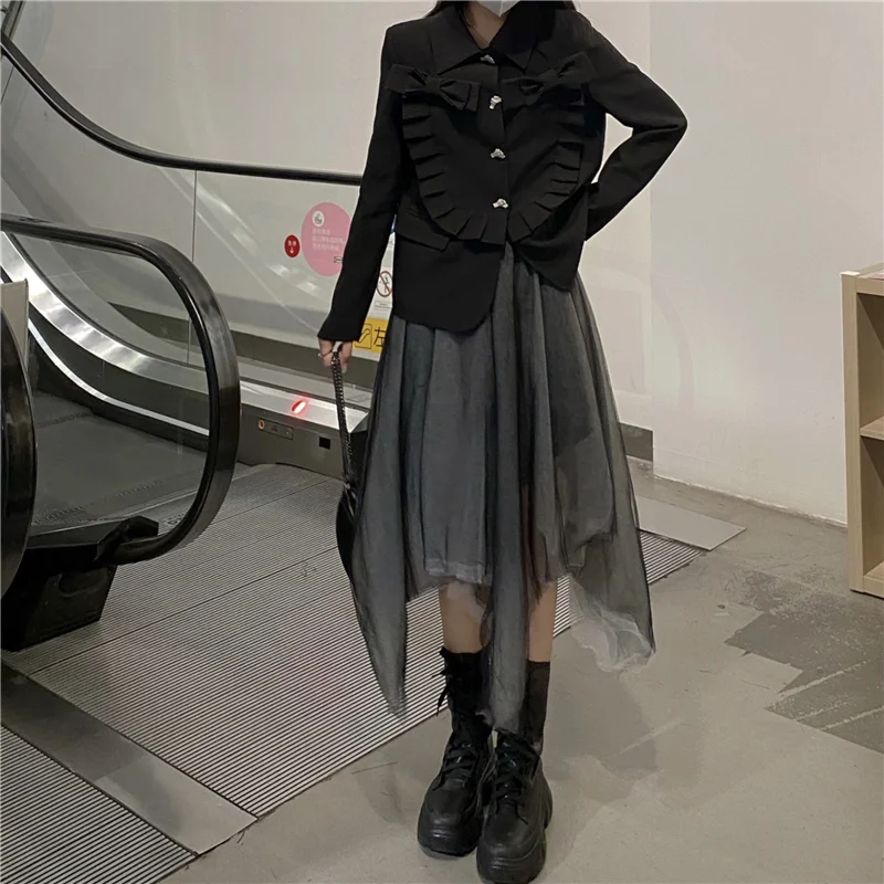Женский костюм с юбкой осенняя Корейская версия 2021 новый дизайн шикарный длинным