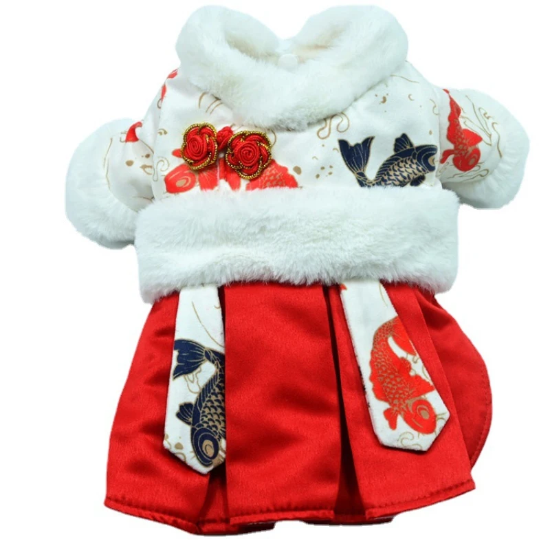 

Новогодняя одежда для домашних животных, зимнее платье для собаки, пальто, одежда для кошки, йоркширского терьера, померанского мальтского ...