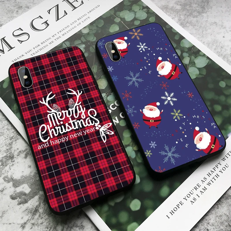 Мультяшный Рождественский мягкий чехол для телефона из ТПУ iPhone 11 Pro Max X XS XR 8 7 6 5 s