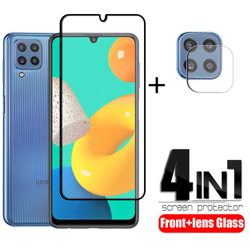Protector de pantalla de vidrio templado para Samsung Galaxy M32, pel&iacute;cula HD, vidrio de lente-0