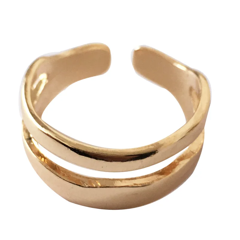 

Hiphop Rock Gold Silver Color Metal Geometry Circular Punk Rings Opening Index Finger Buckle Joint Tail Ring for Women Jewelry