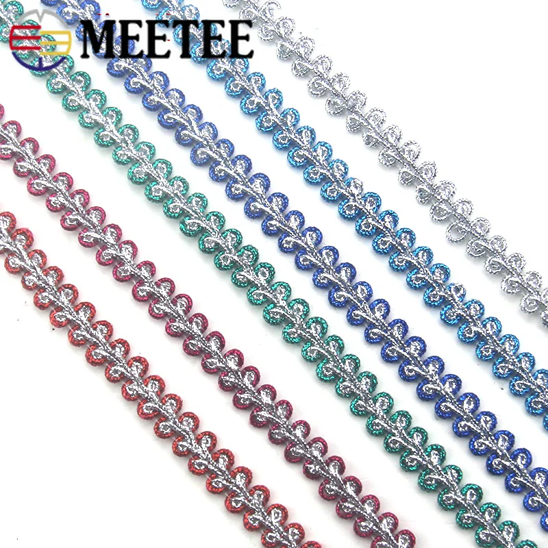 Meetee 22 м 1 см цветные изогнутые кружева вязаные декорации плетеные отделка Лента