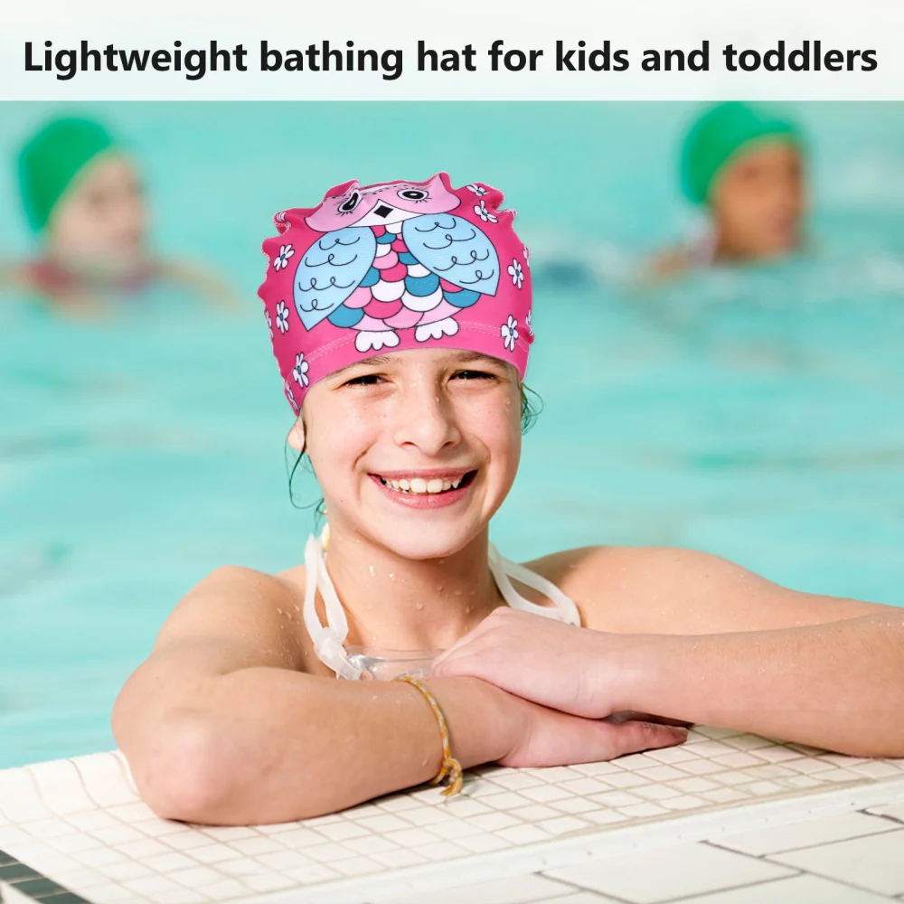 

5PCS Children Swim Cap Adorable Swimming Cap Multi-purpose Swimming Cap