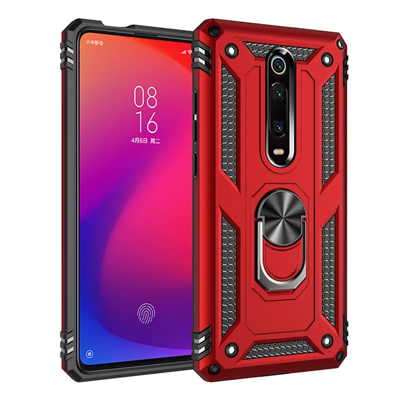 

For Xiaomi Mi 9T / Mi9T Pro Case Luxury Car Magnetic Ring Rugged Armor Soft Silicone Case for Redmi K20 Pro Coque Capa