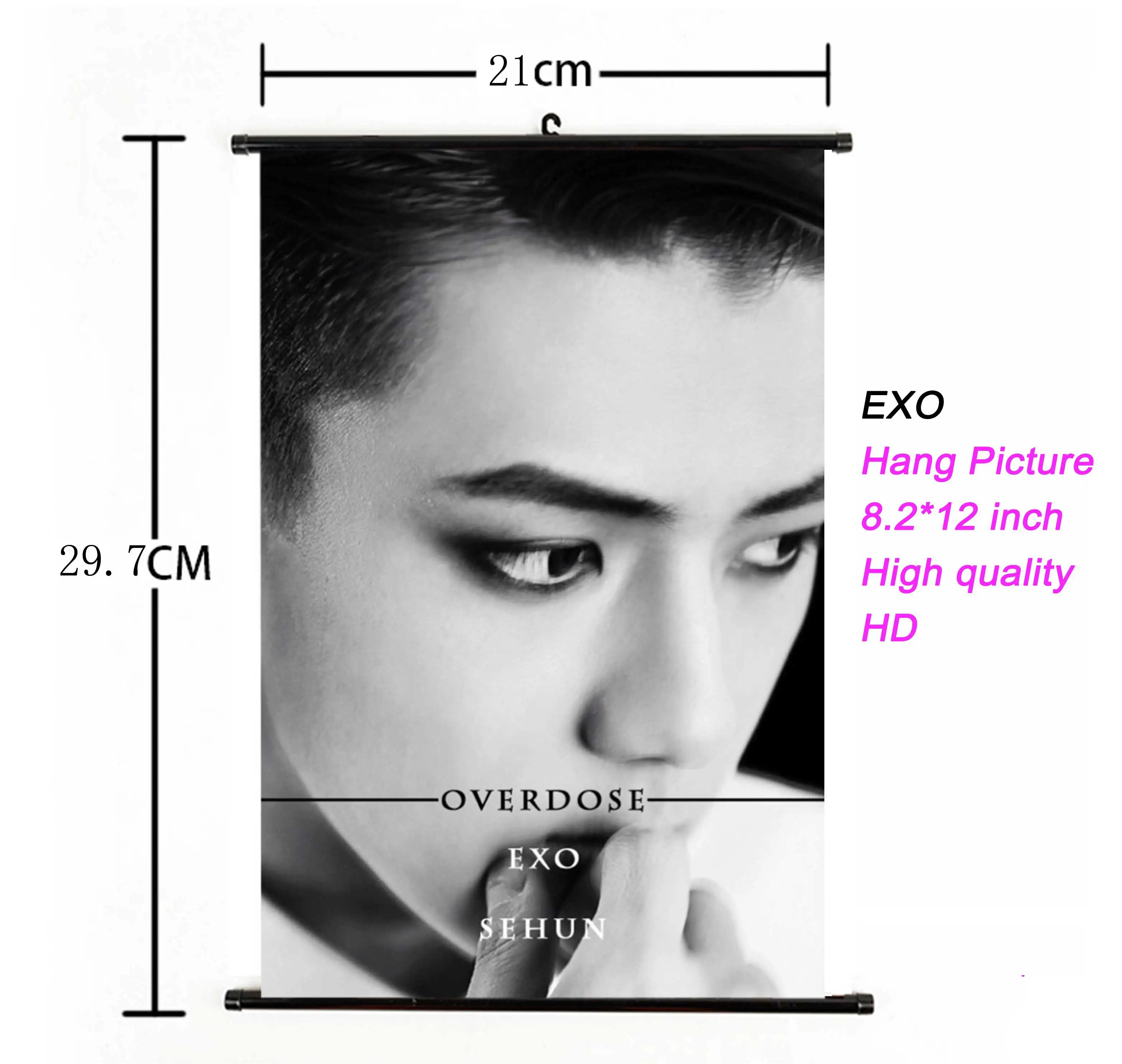 K-pop EXO альбом висячая картина фото плакат Kpop EXO висячий плакат ткань 21*30 см Высокое качество для поклонников Коллекция подарков