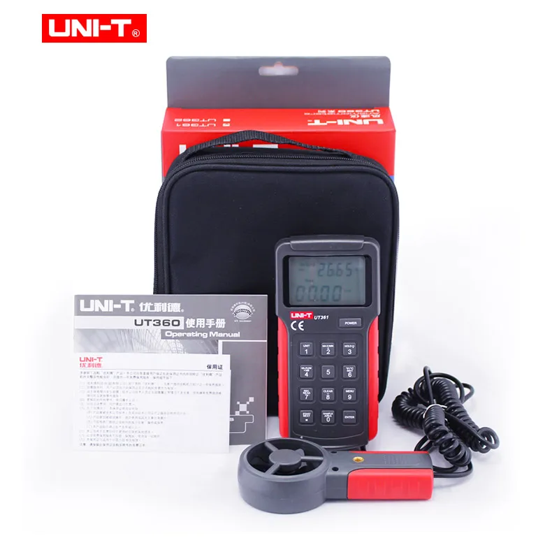 UNI T ut361цифровой анемометр Поток воздуха метр Тахометр анемоскоп 2 30 м/с может