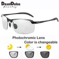 desoldelos photochromic men polarized women sunglasses brand design square sun glasses uv400 metal half frame gafas de sol