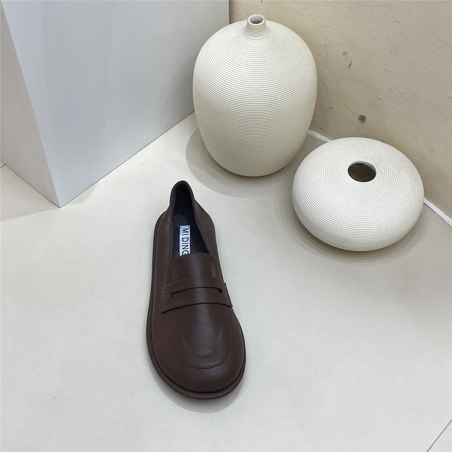 

Women Shoes Autumn Casual Female Sneakers Soft Oxfords Slip-on Flats Round Toe Modis Fall New Leather Slip On Dress 2021 Microfi
