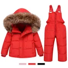 Детская верхняя одежда, зимний пуховой комбинезон с воротником из натурального меха, детские парки, Комбинезоны и пуховики, зимний комбинезон, детское легкое пальто для девочек
