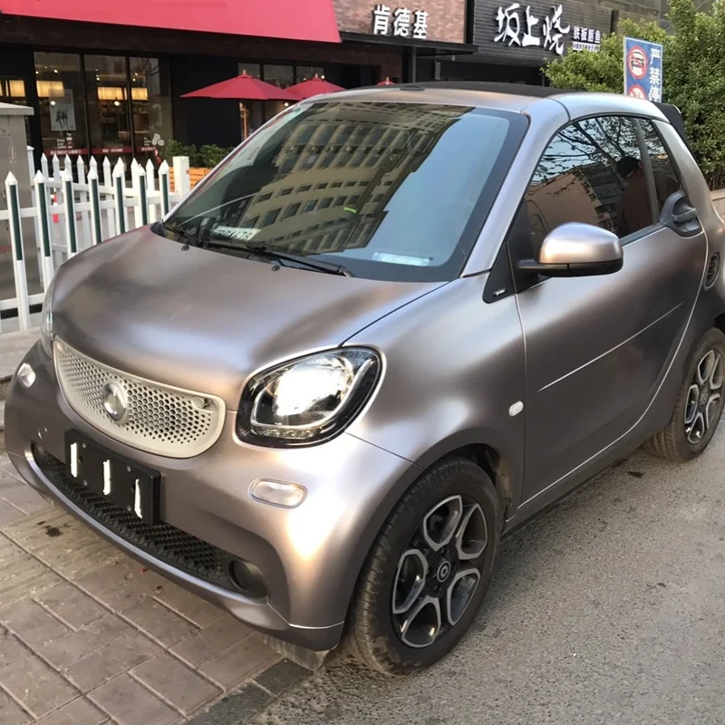 Металлическая матовая серая пленка для кузова автомобиля 2 шт. 50*150 см виниловая с