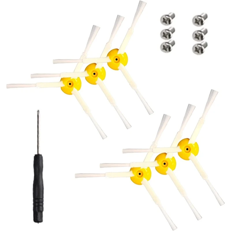

6Pcs Spare Side Brushes Spare Parts Brush For Roomba 500,600 And 700 Series - Includes Screws And Screwdriver