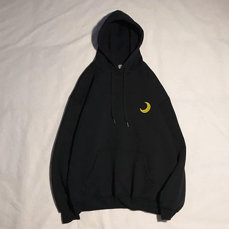 

2021 New Plus velvet Basic Hoodies For Women Leisure Female winter Solid Colour Casual SweatshirtHip Pop Tops sun moon printed