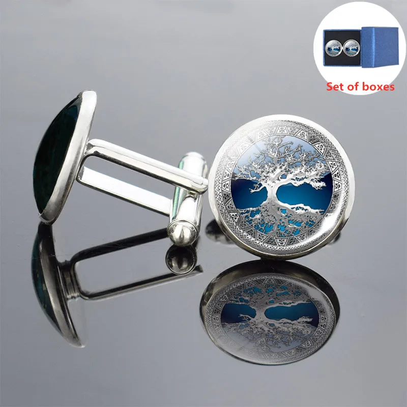 

SilverColour Tree of Life Art Print cufflinks Men Cufflinks Glass Cabochon Cufflinks Yinyang Tree Cufflinks Wedding Pins Jewelry