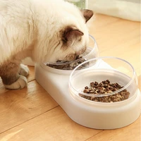 pet bowl cat double bowls with auto water dispenser dog cat food bowl drinking raised stand dish bowls
