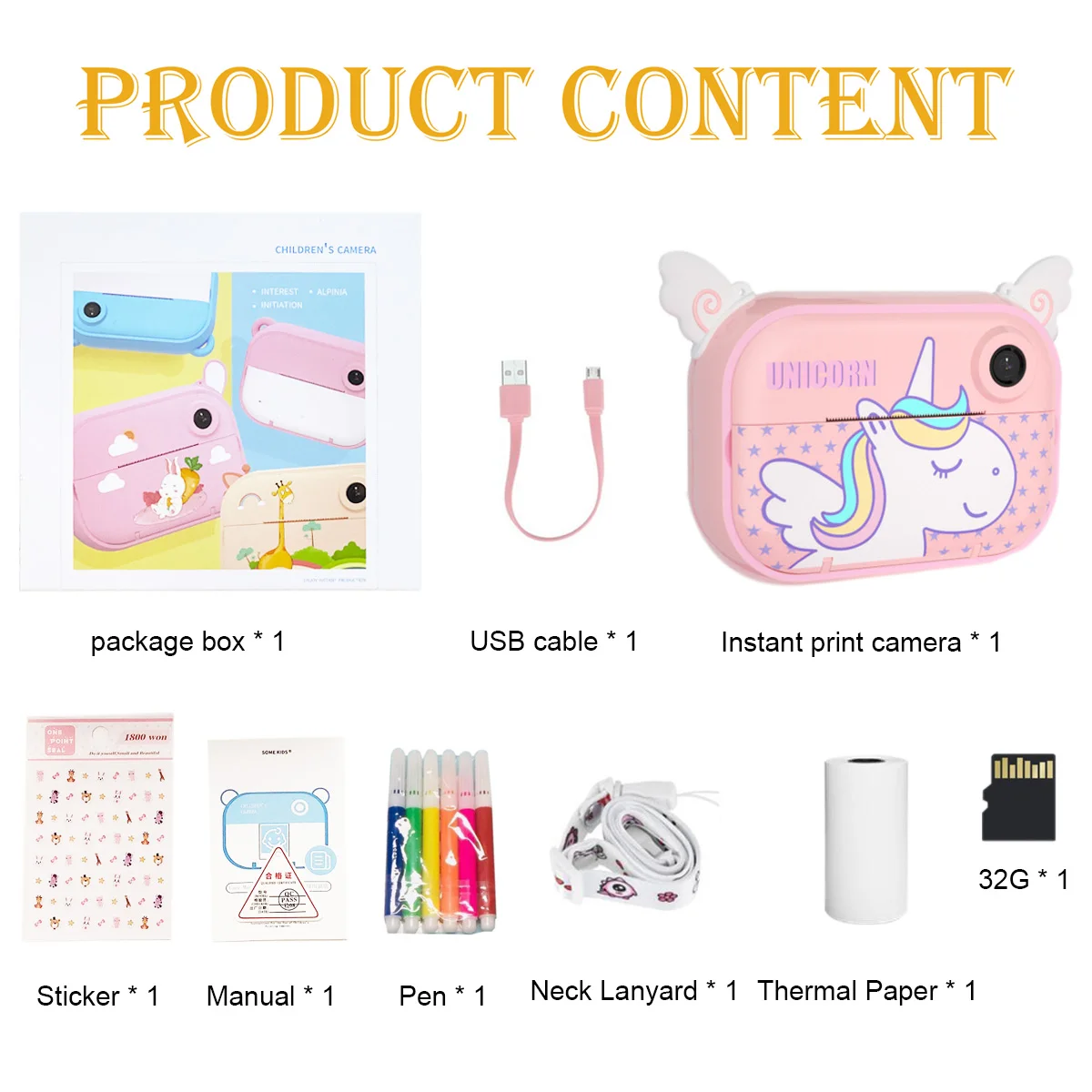 

Children Camera HD Instant Print Camera for Kids Polaroid Camera with Thermal Photo Paper wifi Toys Camera for Birthday Gifts