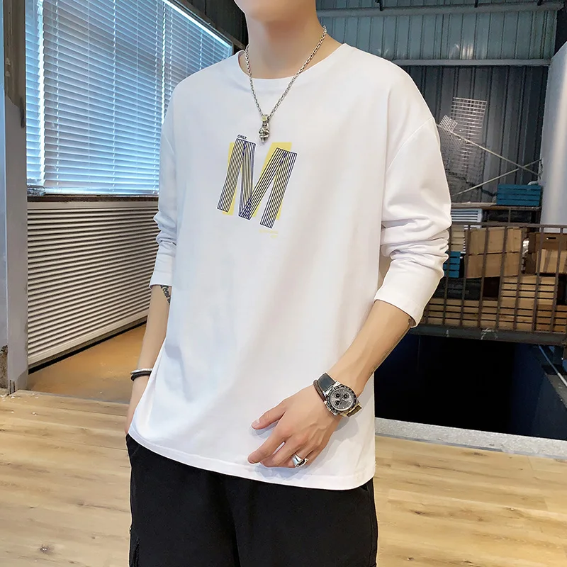 Высококачественная Мужская футболка с длинным рукавом 2020 Весна Лето 100%
