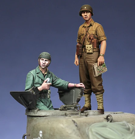 1/35 Неокрашенная сборка Набор фигурок из смолы танк Экипаж США (без резервуара) |