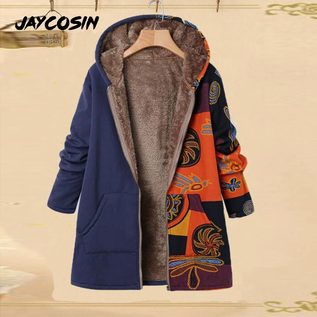 JAYCOSIN женская зимняя хлопковая куртка с капюшоном размера плюс Вельветовая