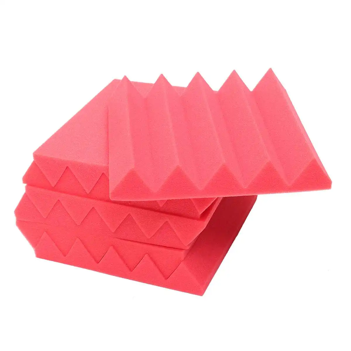 Красный 25x25x5 см пена для звукоизоляции акустическая пена регулирование звука студия пены клинья комнаты стены дома поглощение Звуконепроницаемая панель пены - Цвет: Красный