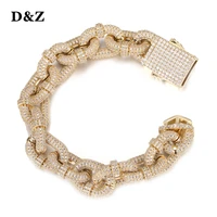 %c2%a0dz new 17mm iced out twist rope bracelet brass material aaa cubic zirconia stones for women men hip hop jewelry
