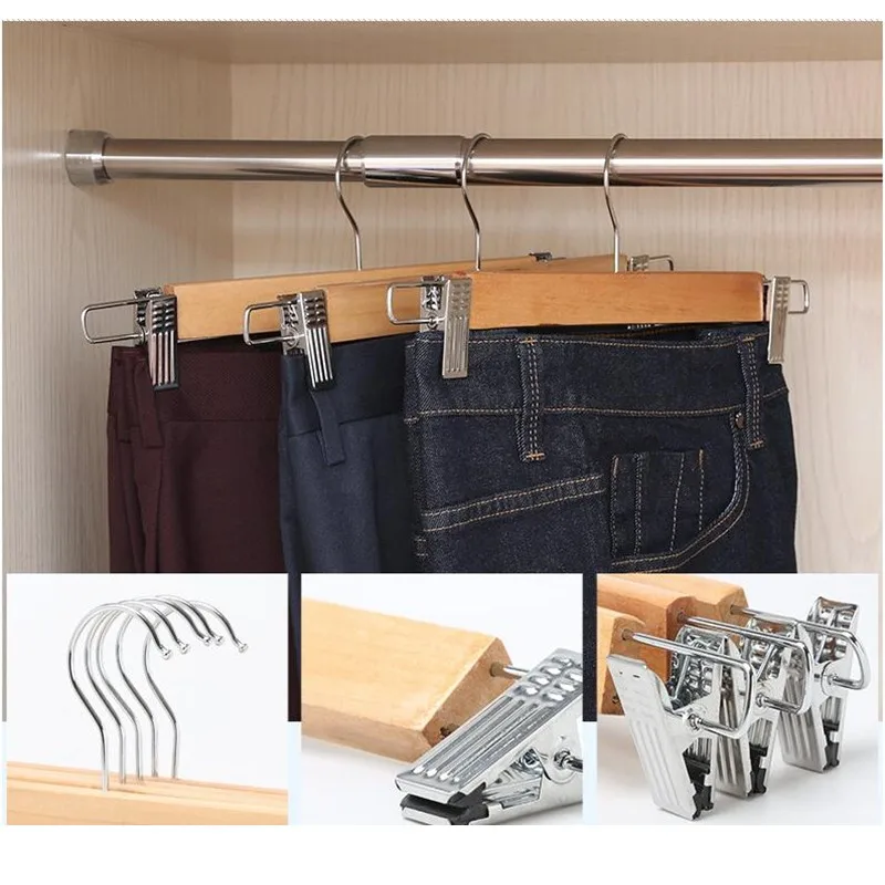 5 шт./лот вешалка для брюк из массива дерева многофункциональные вешалки Бытовая