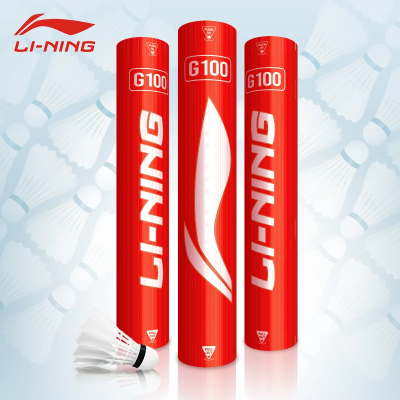 Li Ning 12 шт/труба для бадминтона Волан гусиное перо внутреннего и наружного